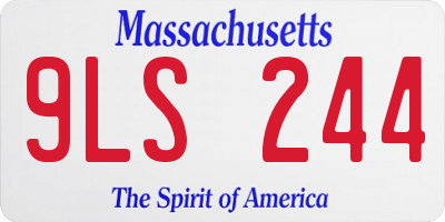 MA license plate 9LS244