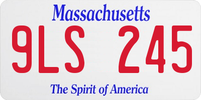 MA license plate 9LS245