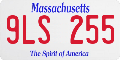 MA license plate 9LS255