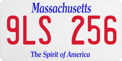MA license plate 9LS256