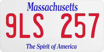 MA license plate 9LS257
