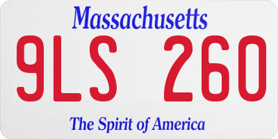 MA license plate 9LS260
