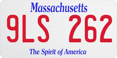 MA license plate 9LS262
