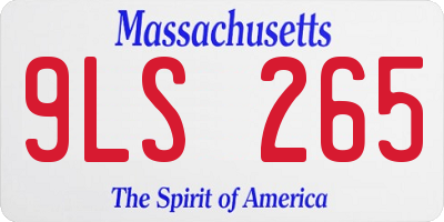 MA license plate 9LS265