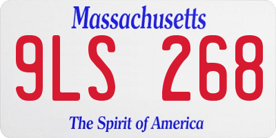 MA license plate 9LS268