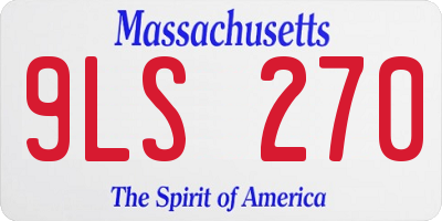 MA license plate 9LS270
