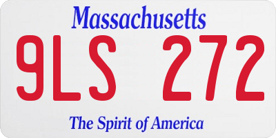 MA license plate 9LS272