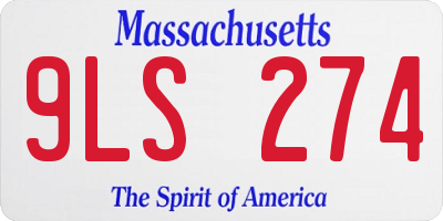 MA license plate 9LS274