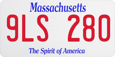 MA license plate 9LS280