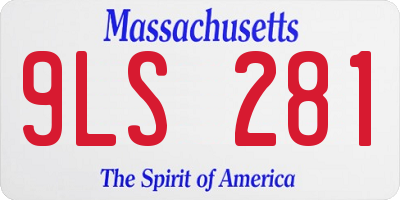 MA license plate 9LS281