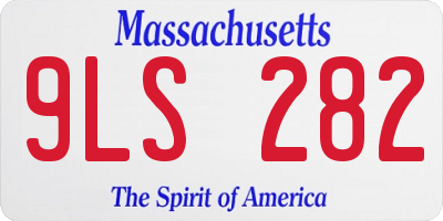 MA license plate 9LS282