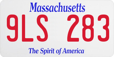 MA license plate 9LS283