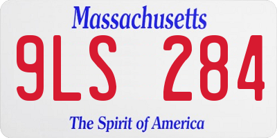 MA license plate 9LS284