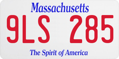 MA license plate 9LS285