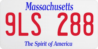 MA license plate 9LS288