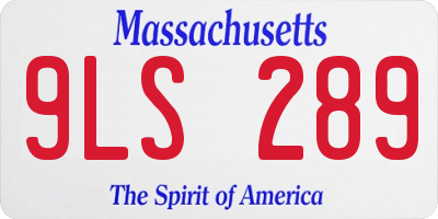 MA license plate 9LS289