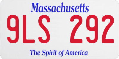 MA license plate 9LS292