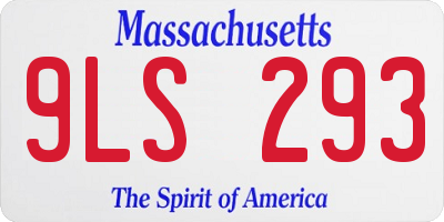 MA license plate 9LS293