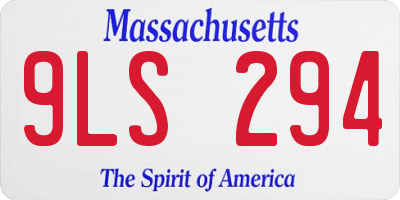 MA license plate 9LS294