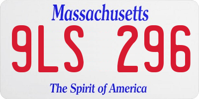 MA license plate 9LS296