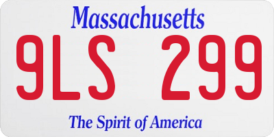 MA license plate 9LS299