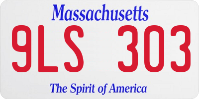 MA license plate 9LS303