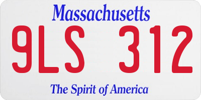 MA license plate 9LS312