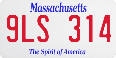 MA license plate 9LS314