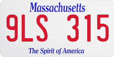MA license plate 9LS315