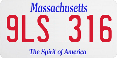 MA license plate 9LS316