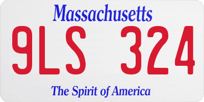 MA license plate 9LS324