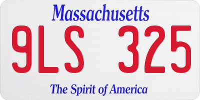 MA license plate 9LS325