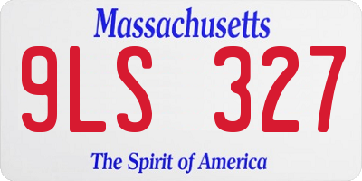 MA license plate 9LS327