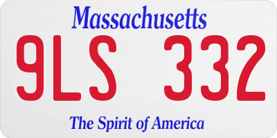 MA license plate 9LS332