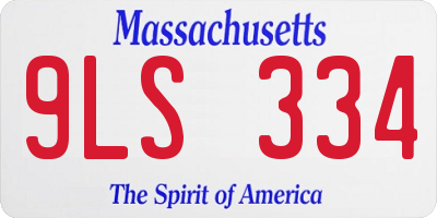 MA license plate 9LS334