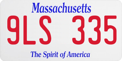 MA license plate 9LS335