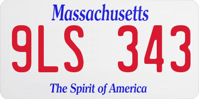 MA license plate 9LS343
