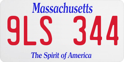 MA license plate 9LS344