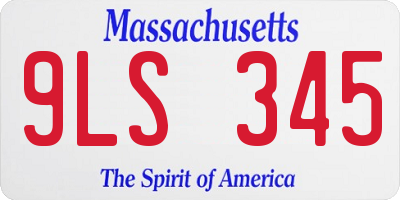 MA license plate 9LS345