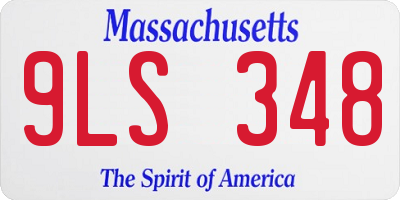 MA license plate 9LS348