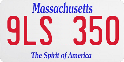 MA license plate 9LS350