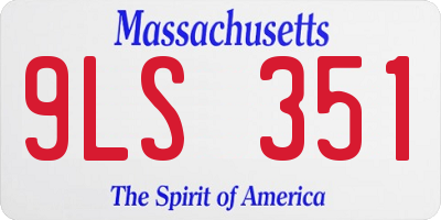 MA license plate 9LS351