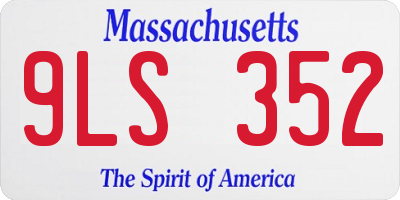 MA license plate 9LS352