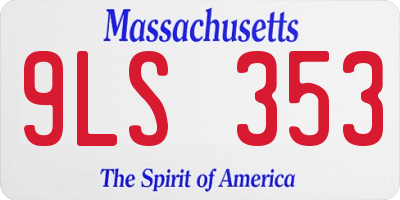 MA license plate 9LS353