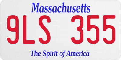 MA license plate 9LS355