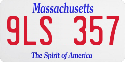 MA license plate 9LS357