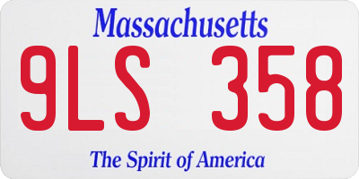 MA license plate 9LS358