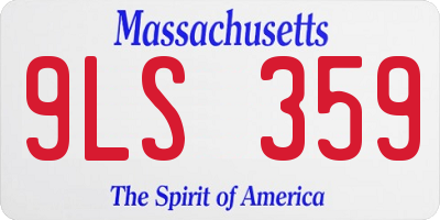 MA license plate 9LS359