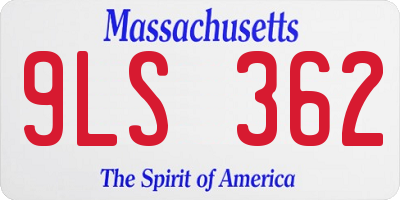 MA license plate 9LS362