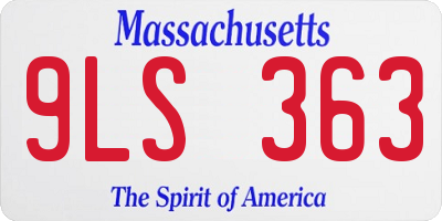 MA license plate 9LS363